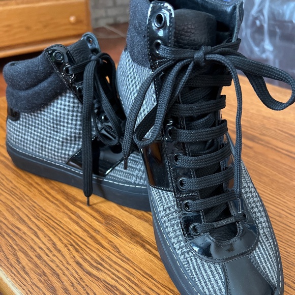 Jimmy Choo Limited Edition Belgravia Leather/Flannel High Tops - EUC - Picture 13 of 14